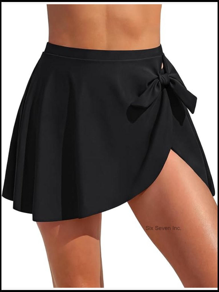 Two Piece Swim Skirt Tummy Control High Waisted Bikini Bottoms Modest Bathing